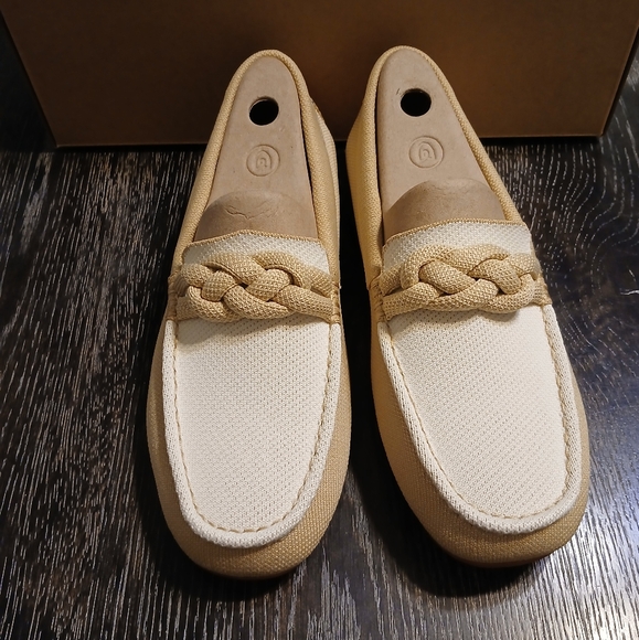 Rothy's Shoes - Rothy's Cream and Tan Braided Moccasin Flats